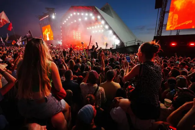 Olivia Rodrigo performing on the Pyramid Stage during the Glastonbury Festival at Worthy Farm in Somerset. Picture date: Sunday June 29, 2025.
