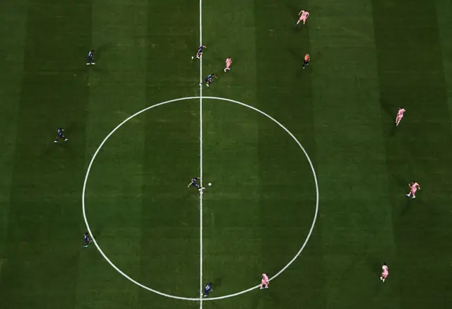 PSG kick the ball out of play from kick-off