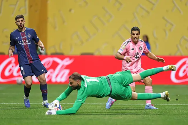 Gianluigi Donnarumma in action for PSG