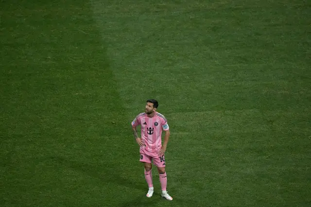Lionel Messi looks dejected