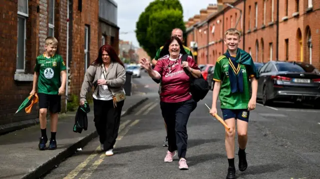 Meath and Galway fans make their way into Croke Park for today's opening game