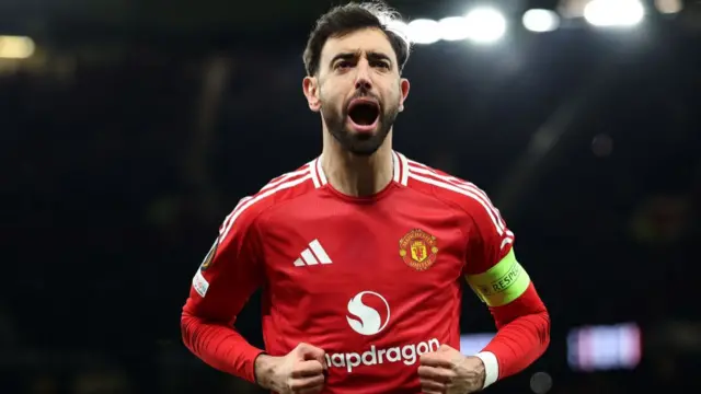 Bruno Fernandes of Manchester United celebrates