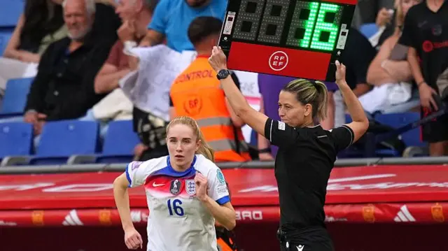 Kearns comes on to make her debut