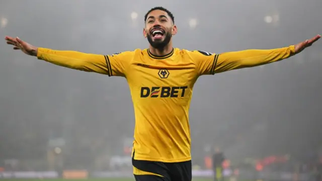 Matheus Cunha of Wolverhampton Wanderers celebrates scoring