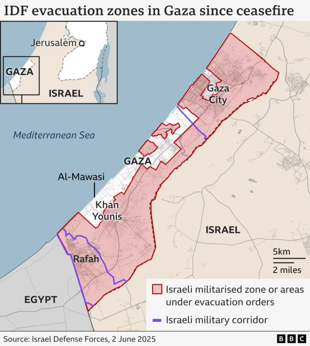 Gaza evacuation zones map