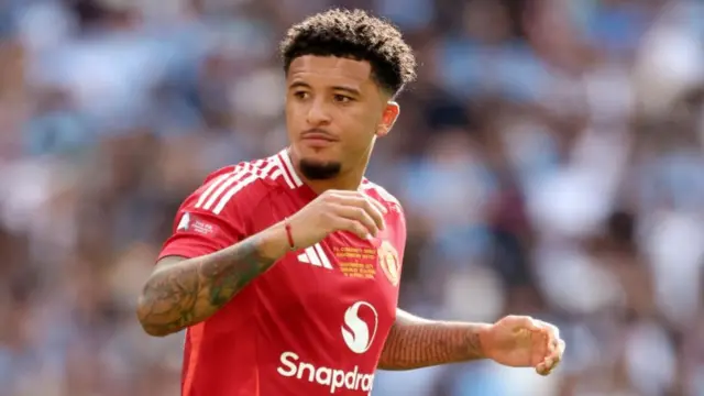 Jadon Sancho of Manchester United in action
