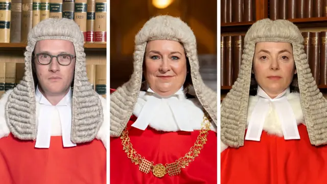 A composite picture shows the three High Court judges presiding over this case