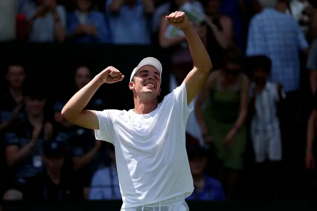 Oliver Tarvet celebrates victory