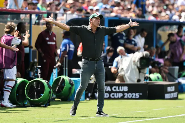 Renato Portaluppi, Head Coach of Fluminense FC, reacts