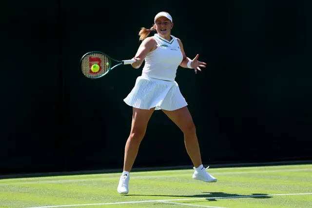 Jelena Ostapenko hits a forehand