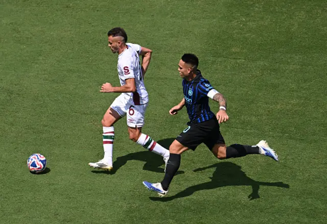 Rene and Inter Milan's Argentine forward #10 Lautaro Martinez fight for the ball