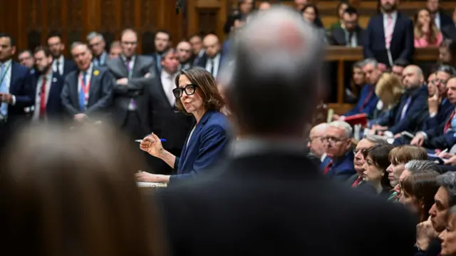 Liz Kendall speaking at despatch box in House of Commons