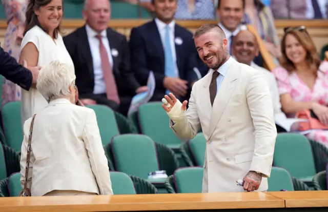 David Beckham arrives at Wimbledon