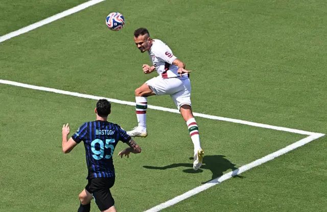 Rene heads the ball