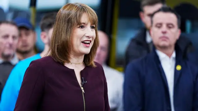Chancellor of the Exchequer Rachel Reeves delivers a speech during a visit to Mellor Bus in Rochdale, Greater Manchester