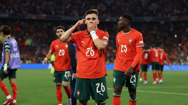 Francisco Conceicao of Portugal celebrates scoring his team's first goal
