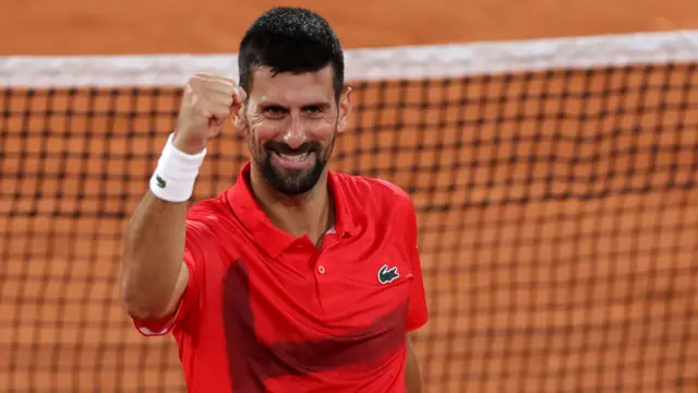 Novak Djokovic celebrates