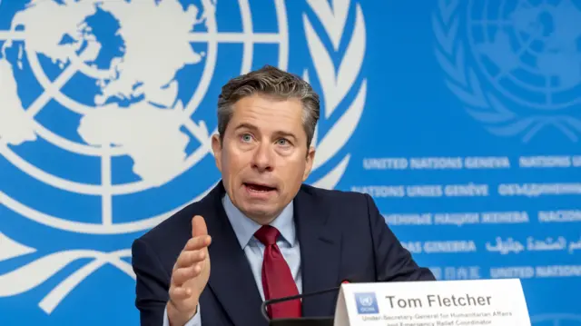 Tom Fletcher speaking at UN meeting