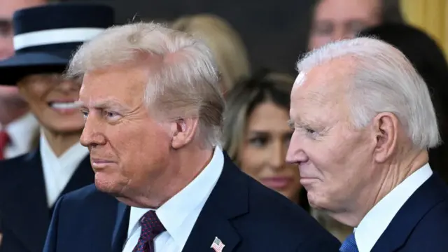 President Trump stood next to former President Joe Biden