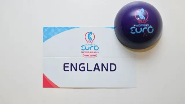 England name card for Euro 2025 draw