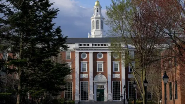 A view of the Business School campus of Harvard University in Cambridge, Massachusett