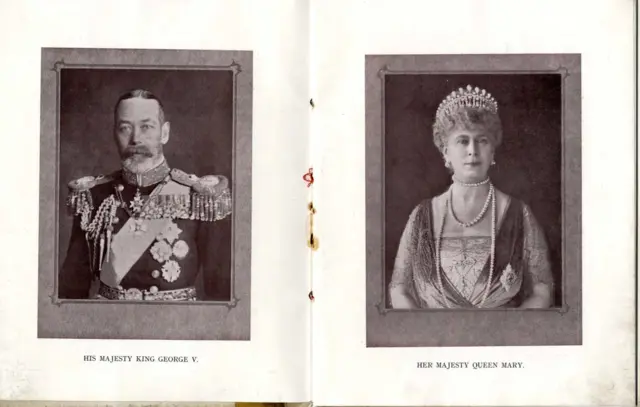 A scanned page of an old programme of King George V's visit to Stoke-on-Trent