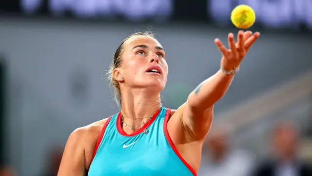 Aryna Sabalenka serves