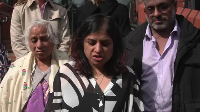 Susan Kohli speaking outside court