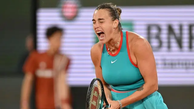 Aryna Sabalenka shrieks