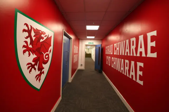 A view of corridors inside the Cardiff City Stadium