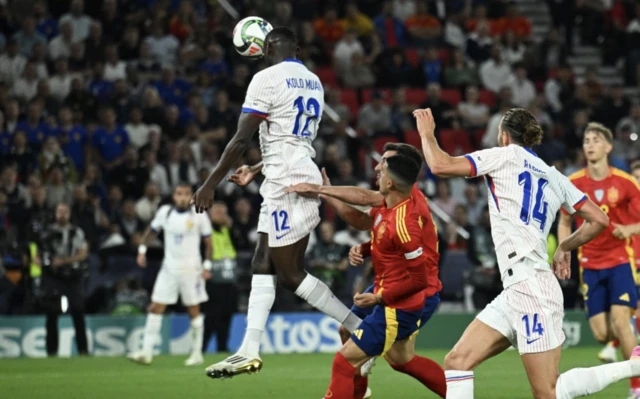 France's Randal Kolo Muani scores their fourth goal