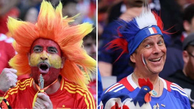 Spain and France fan - collated image