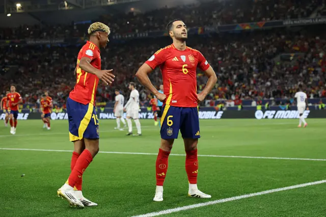 Mikel Merino of Spain celebrates