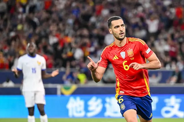 Mikel Merino of Spain celebrates