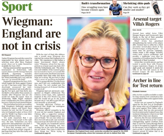 Times sport page