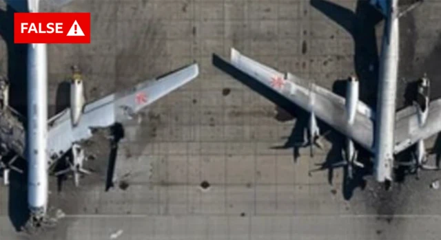 AI-generated footage of two planes is seen above.