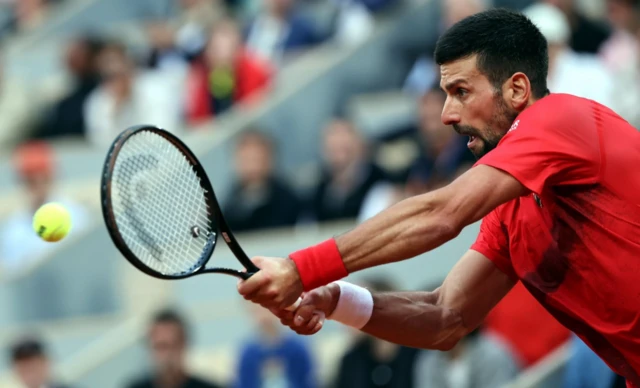 Novak Djokovic of Serbia in action