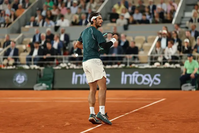 Lorenzo Musetti of Italy celebrates