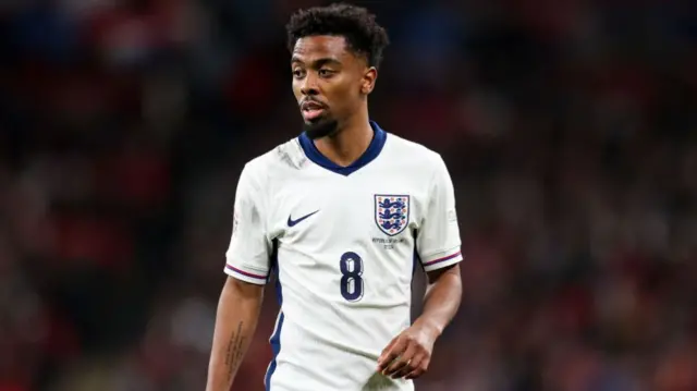Angel Gomes of England during a UEFA Nations League match