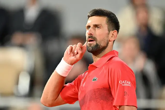 Novak Djokovic of Serbia celebrates