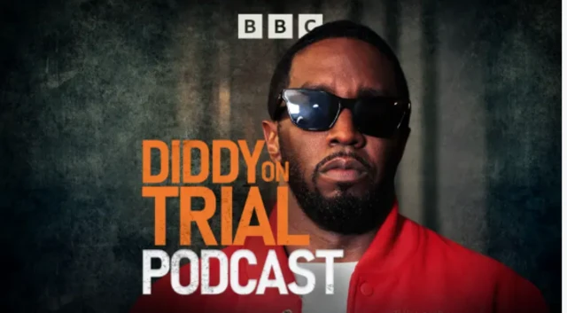 A graphic advertising the podcast - in it, Diddy looks towards the camera, wearing sunglasses, with the name of the podcast superimposed over his shoulder