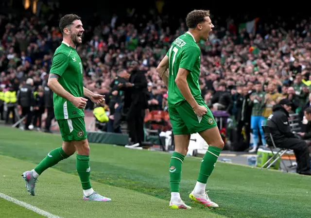 McAteer celebrating goal