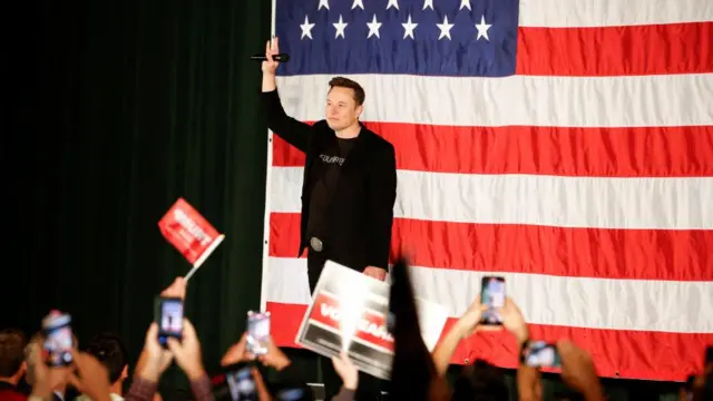 Elon Musk, who supports Republican presidential nominee former U.S. president Donald Trump, arrives to speak about voting during an America PAC Town Hall in Folsom, Pennsylvania, U.S., October 17, 2024