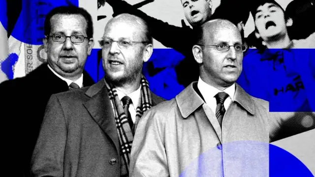 The Glazer family is seen with a BBC Verify image above.