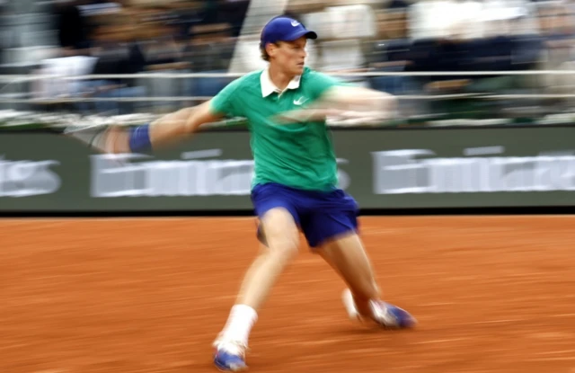 Jannik Sinner of Italy in action