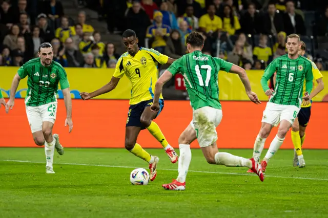 Alexander Isak in action against Northern Ireland
