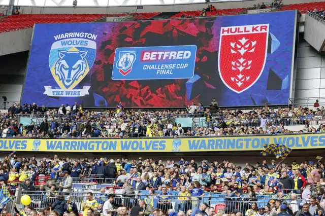 Challenge Cup final scoreboard at Wembley