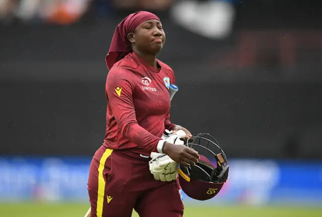 Stafanie Taylor of West Indies leaves the field