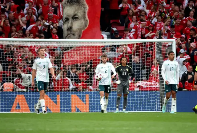 Northern Ireland players dejected after a goal