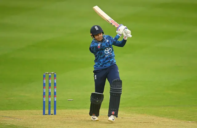England's Sophia Dunkley in action
